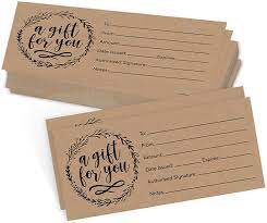 The giftano gift card enables your recipient to redeem any gift of their choice through a selection of over 1000+ gifts offered by over 100+ premium brands on the giftano website. Buy 25 4x9 Rustic Blank Gift Certificate Cards Vouchers For Holiday Christmas Birthday Holder Small Business Restaurant Spa Beauty Makeup Hair Salon Wedding Bridal Baby Shower Cash Money Printable Online In Indonesia