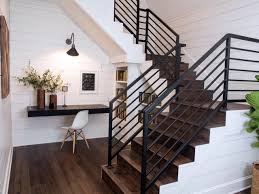 My 9 year old son working with me today!!!! A Must See Fixer Upper Reno Rustic Barn Doors And A Barn To Go With Them Modern Farmhouse Staircase Staircase Decor Farmhouse Staircase