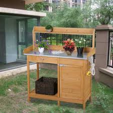 W garden work potting bench with drawers and cabinets (19) model# 344478739865. Arlmont Co Oberon Fir Potting Bench Reviews Wayfair