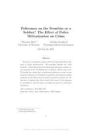 Apart from this, it also reached the milestone of $1 billion worldwide. Pdf Policeman On The Frontline Or A Soldier The Effect Of Police Militarization On Crime