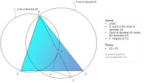 Math Geometry Problem 1166 Triangle Circles Diameters Secant Midpoint Congruence Math Teacher Master Degre Geometry Problems Education Degree Jobs Math