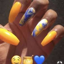 Specifically, the hues of yellow and coral are some of the greatest summer coffin nail colors 2021. Acrylic Nails For Light Brown Skin On Stylevore