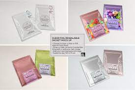 Clear Foil Sachet Packaging Mockup Packaging Mockup Free Packaging Mockup Branding Template