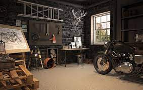 Vintage Motorcycle Garage By Mitika Dimov House Design And Decor Garage Decor Motorcycle Garage Vintage Industrial Style