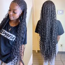How much hair you have: 40 Bohemian Box Braids Protective Hairstyles Ideas Coils And Glory