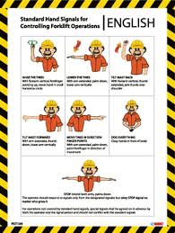 standard hand signals for forklift operations poster