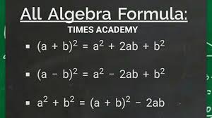 Algebra Formula List Maths Formula Youtube