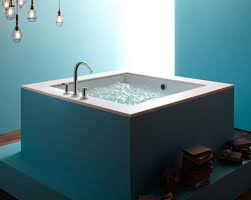 The sleek design of wetstyle's cube sink pairs softly angled corners with a geometric base for a versatile basin. Cube Bathtub New Underscore Cube Bubblemassage Bath By Kohler