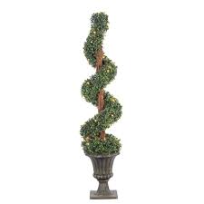 Sterling 4 Ft Pre Lit Potted Boxwood Spiral Artificial Christmas Tree 5216 40c The Home Depot Spiral Tree Artificial Christmas Tree Fancy Tree