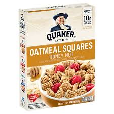 Quaker oatmeal squares cinnamon crunchy oat cereal 14.5 oz. Quaker Cereal Oatmeal Squares Honey Nut 14 5 Oz Pavilions