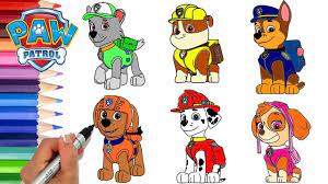 Spy chase paw patrol coloring pages. Paw Patrol Coloring Book Compilation Episode Chase Skye Marshall Zuma Rocky And Rubble Printable Youtube