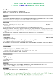 Resume for food processing (food technology) related jobs. Indian Resume Format