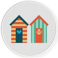 Cross stitch kits cross stitch patterns lizzie kate shepherds bush deck the halls beach cottages detailed image fun facts stitching. Beach Houses Cross Stitch Pattern Daily Cross Stitch