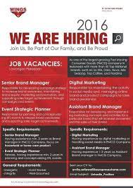 Wings mempercayai bahwa sumber daya manusia dengan minat tinggi menjadi aset penting dalam perkembangan perusahaan. Cita Andraini Entrepreneur Training Service Linkedin