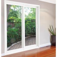 Stanley Doors 71 In X 80 In Glacier White Vinyl Left Hand Low E Sliding Patio Door With Screen Handle Set And Nailing Fin 600007 The Home Depot