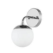 I've finally found vanity lights i like but am trying to decide on size. Globe Electric Vega 1 Light Vanity Light Chrome With Frosted Glass Shade 65811 Rona