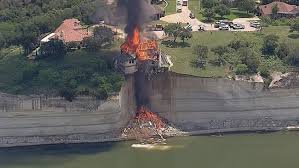 The lake was a water source for the new haven, connecticut, metro area, until its associated treatment plant became antiquated in the 1990s. Video Luxury House Burned Down Before Entirely Collapsing Into Lake Whitney Texas Geoengineer Org