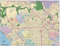 Continue east on wilshire for. Editable Los Angeles Map With City And Zip Code Borders Illustrator Pdf Digital Vector Maps