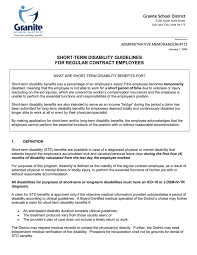 Short Term Disability Guidelines For Regular Contract Employees Granite School District