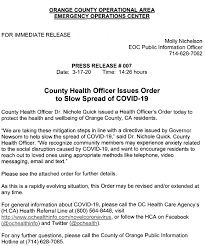 It is a medium facility with 99 beds and. Orange County Emergency Operations Center On Twitter Occovid19 Ochealth Officer Issues Order To Slow Spread Of Covid19 As This Is A Rapidly Evolving Situation This Order May Be Revised And Or Extended