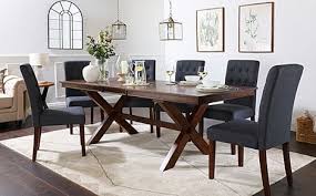 This dining set feels like an expensive set at half the price. Grange Dark Wood Extending Dining Table With 4 Regent Slate Fabric Chairs Furniture And Choice