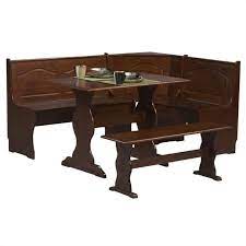 Check spelling or type a new query. Riverbay Furniture 3 Piece Patio Conversation Kitchen Breakfast Corner Nook Table Booth Bench Dining Set In Walnut Walmart Com Walmart Com