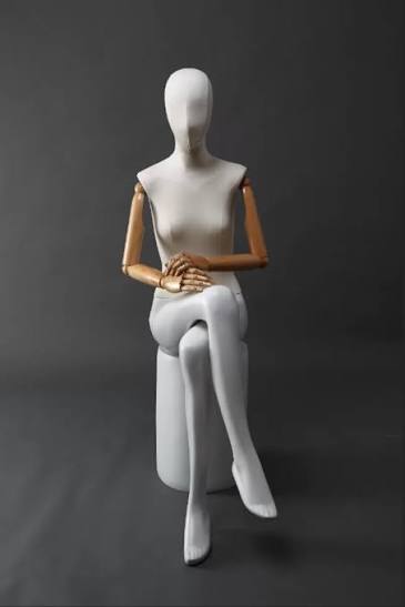 Customize Clothing Display Full Body Sitting Female Fabric Wrapped Mannequin  for Sale - EISHO