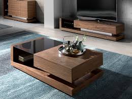 Сoffee table can work as a bedside table, living room table, hallway table, or patio table. Walnut Wood Coffee Table And Black Stained Glass With Drawer Angel Cerda