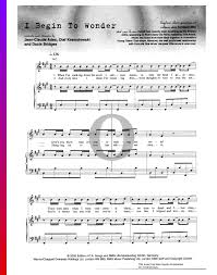 I Begin To Wonder Noten Klavier Gesang Gitarre Pdf Download Streamen Oktav oktav