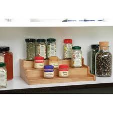 3 Tier Expandable Bamboo Step Shelf Spice Rack By Seville Classics Walmart Com Bamboo Spice Rack Step Shelves Spice Rack Organiser