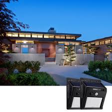 20 Led 320lm Outdoor Led Solar Motion Sensor Lights Wireless Outdoor Wall Lights Black Pack Of 2 Walmart Com Walmart Com