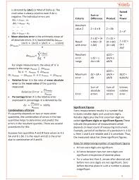 Class 11 Physics Revision Notes For Chapter 2 Units And