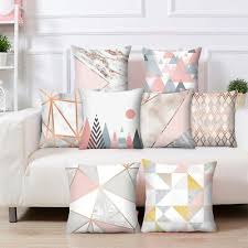 Rose gold room decor rose gold rooms tissue box covers tissue boxes tissue paper rose gold car box container deco rose gold office. Rose Gold Cushion Cover Pink Grey Geometric Marble Pillow Case Sofa Bed Room Uk 3 99 Picclick Uk