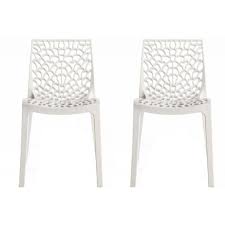 Look très à la mode, nombreuses couleurs disponibles, semble assez solide bien que légère. Lot De 2 Chaises Design Blanches Dentelle 3 Suisses