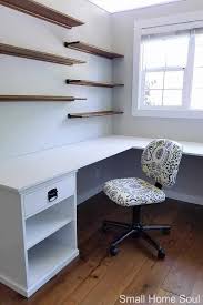 Diy L Shaped Desk One Room Challenge Week 4 Girl Just Diy Diy Office Desk L Shaped Desk Desk Layout