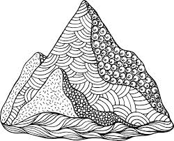 The rocky mountains are heavily forested and experience extreme seasonal changes. Doodle Mountain Coloring Page Cartoon Artwork With Nature Eleme Stock Vector Illustration Of Adult Mountains 114283173