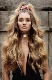 The hairstyle is then parted down the middle to achieve curtain. Pinterest Deborahpraha Big Hair With Volume And Curls Hairstyles Long Hair Editorial Hair Scrunchie Hairstyles Long Hair Styles
