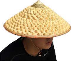 Amazon Com Sunnyhill Tm Chinese Oriental Bamboo Straw Cone Garden Fishing Hat Adult Rice Hat Style 1 Clothing