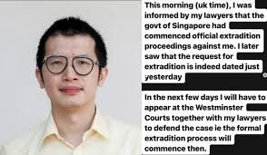 Charles Yeo claims Singapore is seeking his extradition from UK; AGC  remains silent