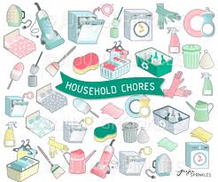Household Chore Clipart And Sticker Set