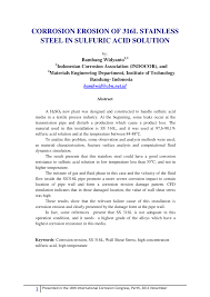 Pdf Corrosion Erosion Of 316l Stainless Steel In Sulfuric