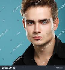 Handsome Young Man Face Closeup Sexy Stock Photo 120765355