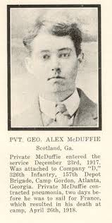 George Alex McDuffie (1891-1918)