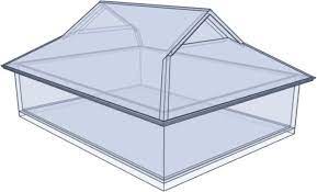 A gablefront house built into a mountainside with a wide sloping roof Automatically Building The Basic Roof Styles
