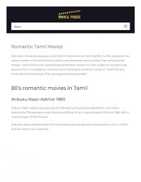 Check out the list of 15 most romantic tamil movies to watch on valentine's day. Tamil Romantic Movies Of All The Decades 1980 2020