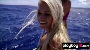Skinny big boobed naked blonde babes dive into the sea - XNXX.COM