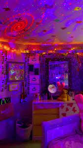 Artsyhoetingz On Tiktok Another Bedroom Tour Lol Ok I M Done Bedroomcheck Aesthetic Aesthet In 2020 Neon Room Indie Room Decor Dreamy Room