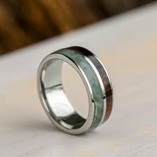 Green Jade Ring With Natural Redwood In Titanium Wedding Band 3398 In 2020 Mens Wedding Rings Titanium Wedding Rings Leaf Engagement Ring