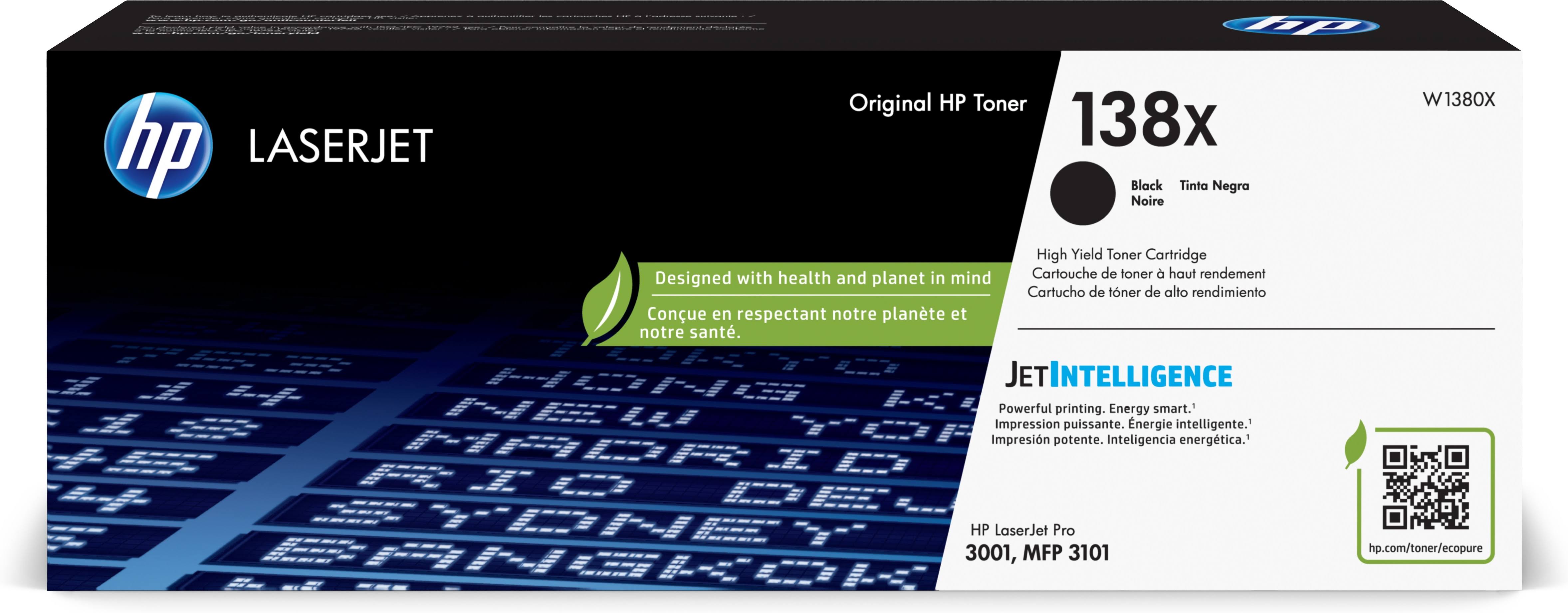 HP 138X Black Original High Yield Toner Cartridge w1380x