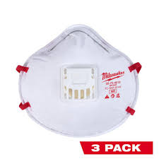 Milwaukee N95 Professional Multi Purpose Valved Respirator 3 Pack 48 73 4012 The Home Depot Mask Safety Mask Milwaukee